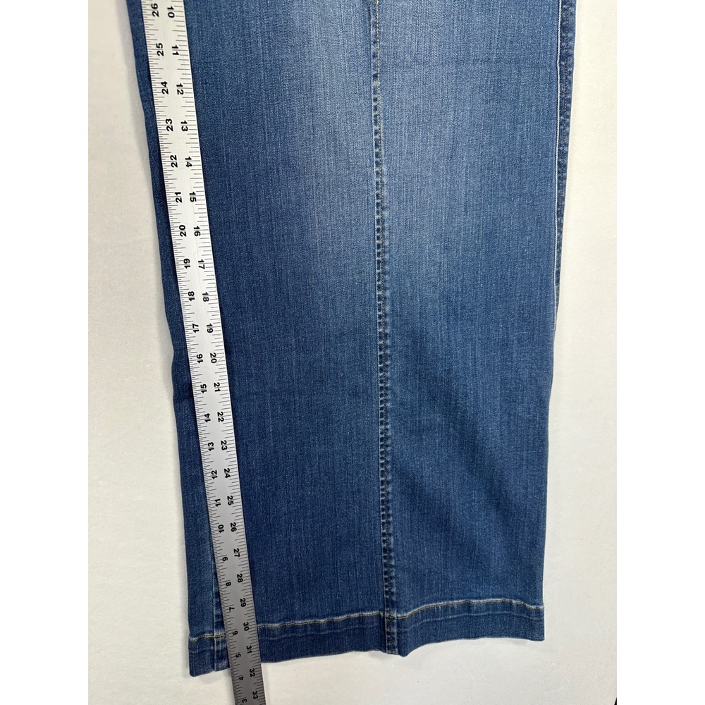 New Spanx Seamed Front Wide Leg Jeans 2X Tall Vintage Indigo Pull On Shapewear - Picture 8 of 11